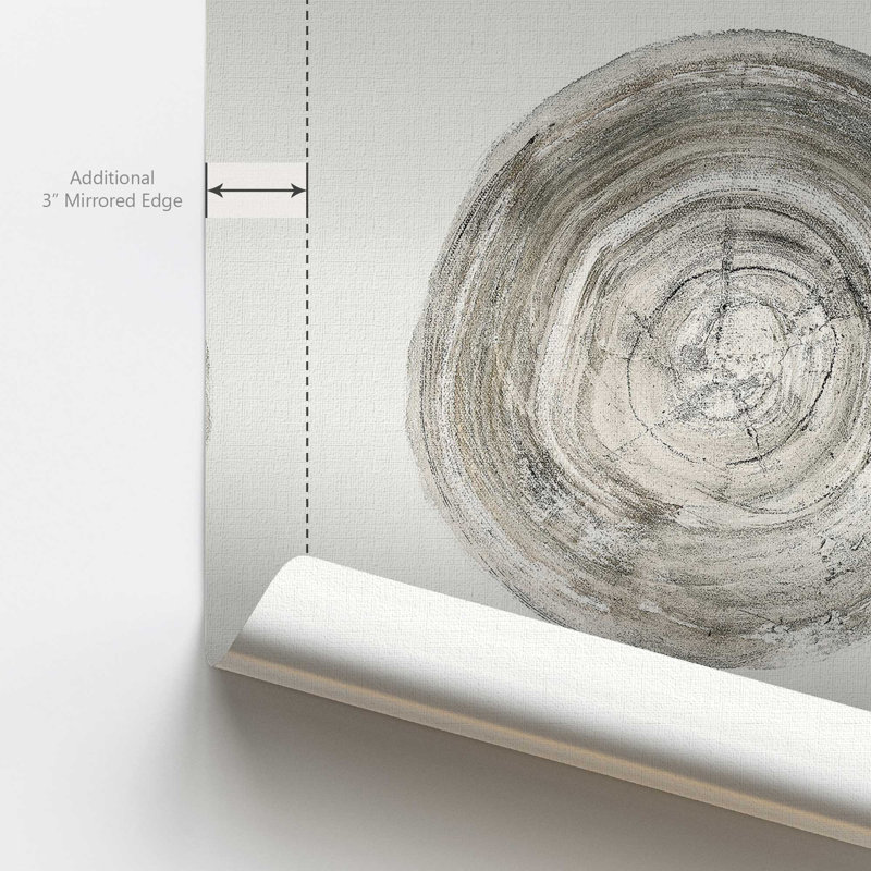 «Rings of Time I Print», H 32,75 po x l 32,75 po, Blanc opaque