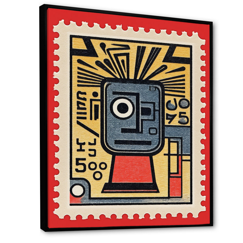 «Retro Stamp Tribute to Keith I», reproduction sur toile, H 40 po x l 30 po x P 1,5 po, Cadre flottant noir