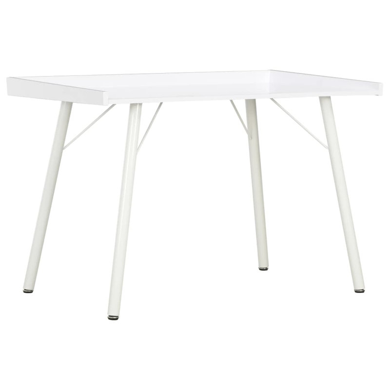 Abiba Metal Base Writing Desk, White