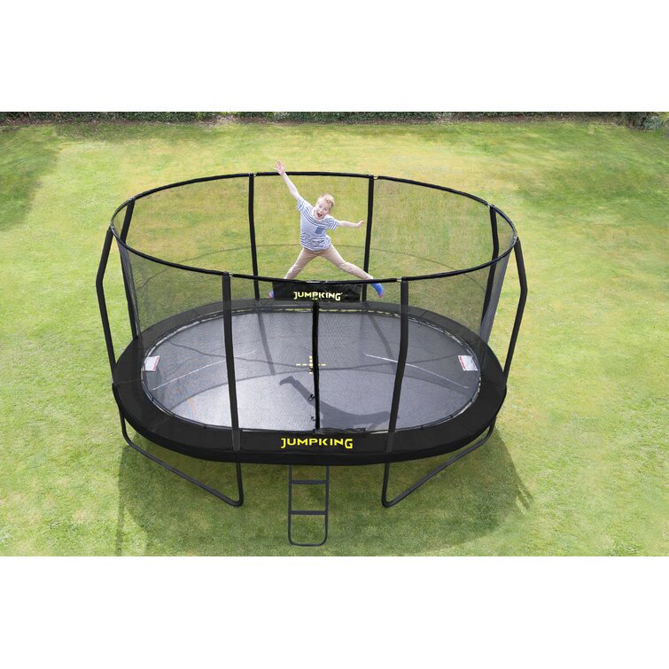 10ft x 15ft Oval JumpKing JumpPod Trampoline with Safety Enclosure