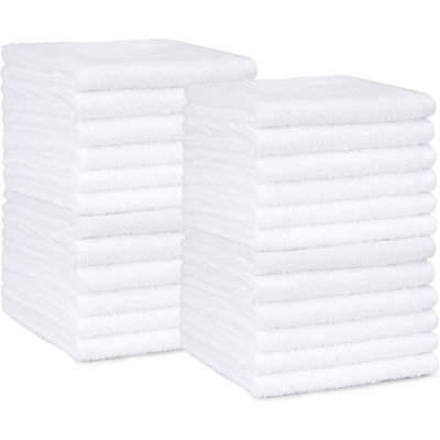 Serviettes de visage pour la salle de bain, débarbouillette 100% coton, séchage rapide - serviette de salon - paquet de 24