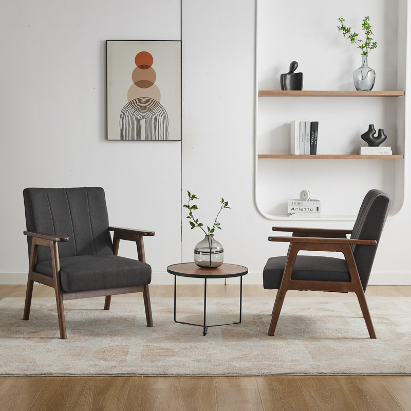 Chisara Upholstered Armchair, Irma Gray Linen