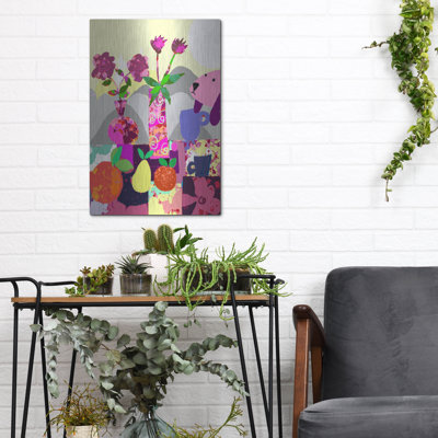 Red Barrel Studio® «Lavender Dog With Fruits» par Holly McGee, art mural en métal