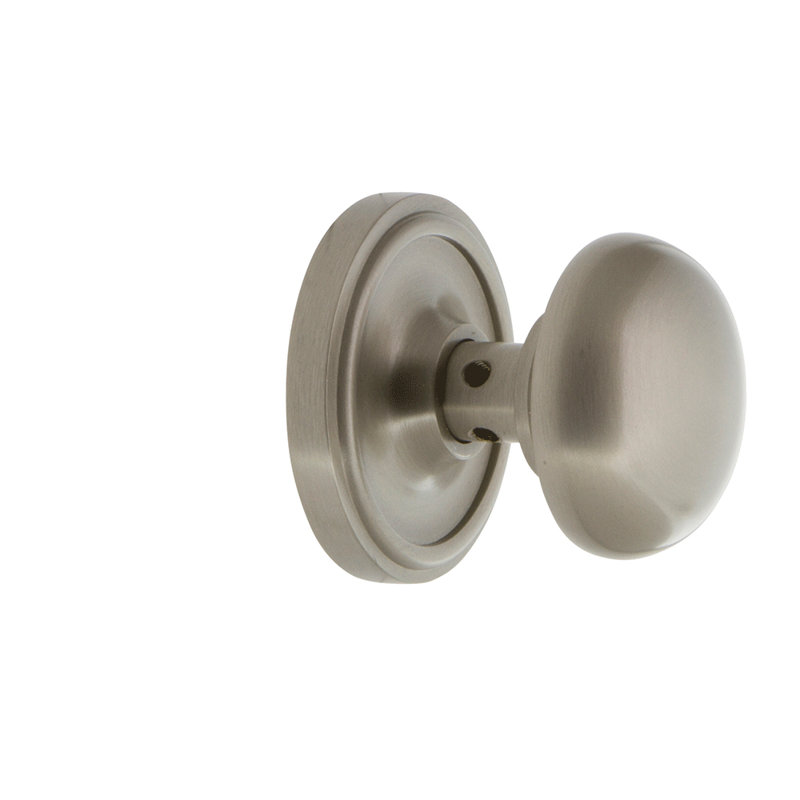 Classic Rosette with New York Door Knob, Satin Nickel