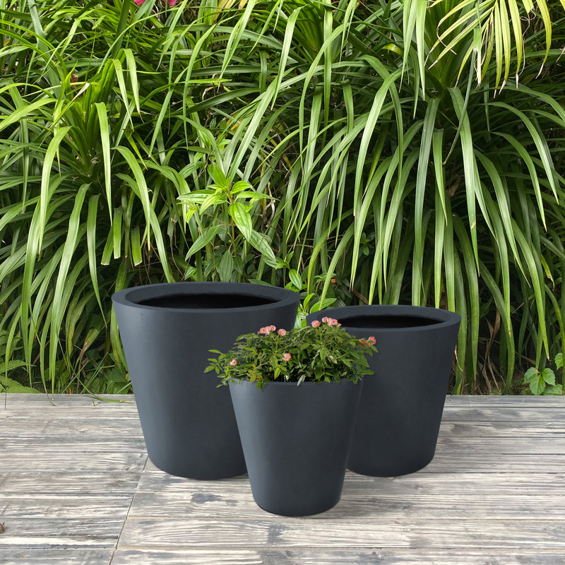 Pot de fleurs Waitman, Gris anthracite