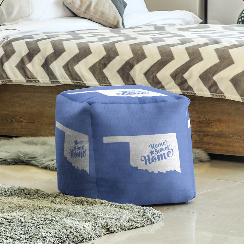 Repose-pieds cubique pour villes oklahoma home, Bleu