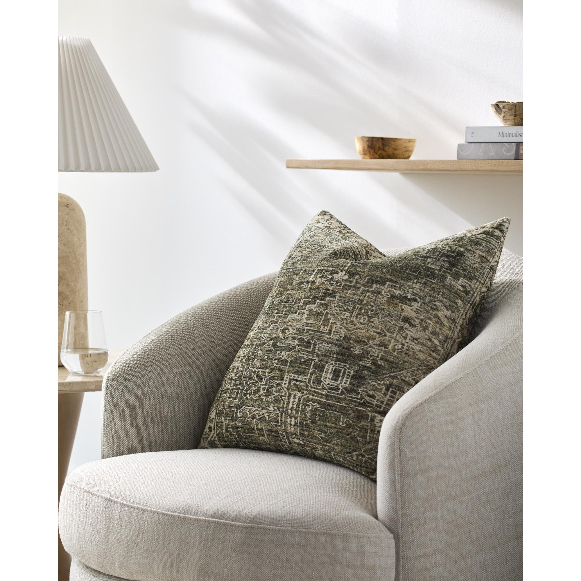 Galey Alix X Livabliss Toole Accent Pillow, Green, 20"H x 20"W, Down