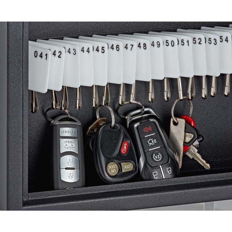 60-Key Steel Heavy-Duty Digital Lock Key Cabinet with 160 Key Tags, Black