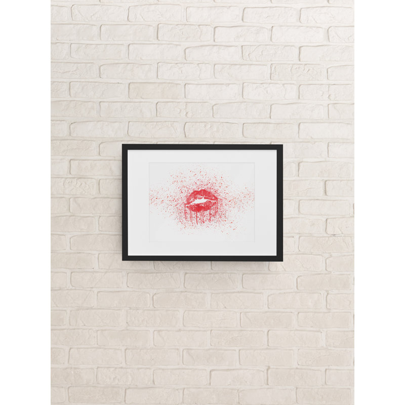 Red Splatter Lips - Single Picture Frame Print