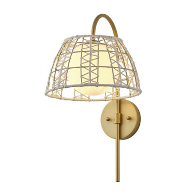 1-Golden white jade glass dimmable Wall Sconce