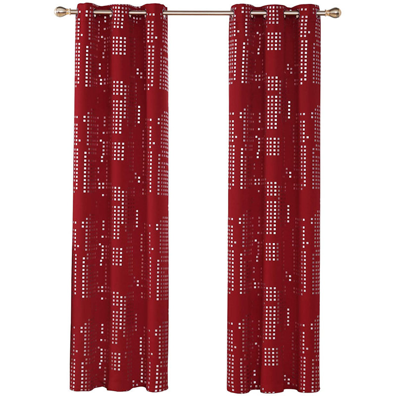Carmacmoin Room Darkening Curtain Pair, Red, 42" W x 84" L