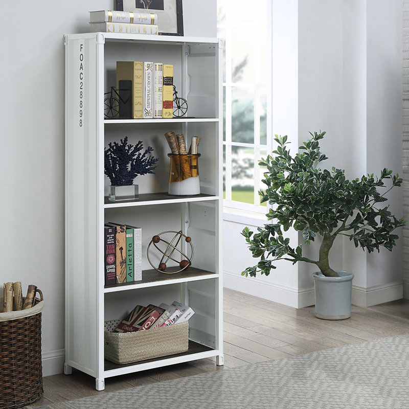 Bibliothèque standard en acier Shant, Blanc sable