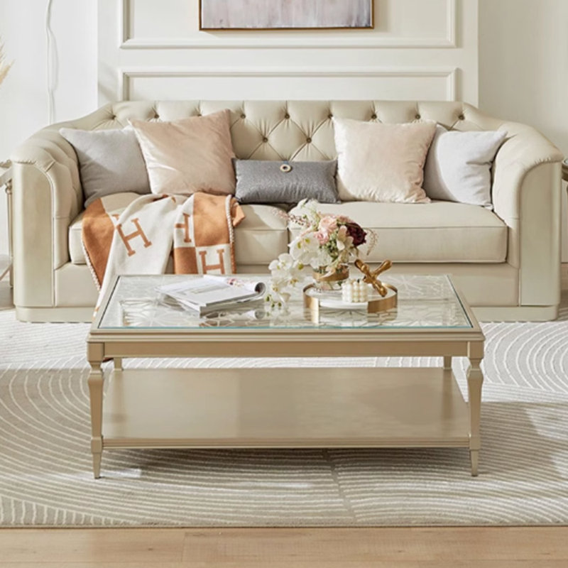 Eco-friendly painted coffee table, 18.9" H x 47.24" L x 26.77" W
