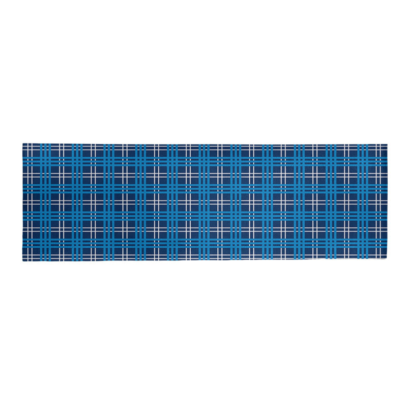 Tapis à carreaux bleu, Tapis de couloir 2 pi 6 po x 8 pi