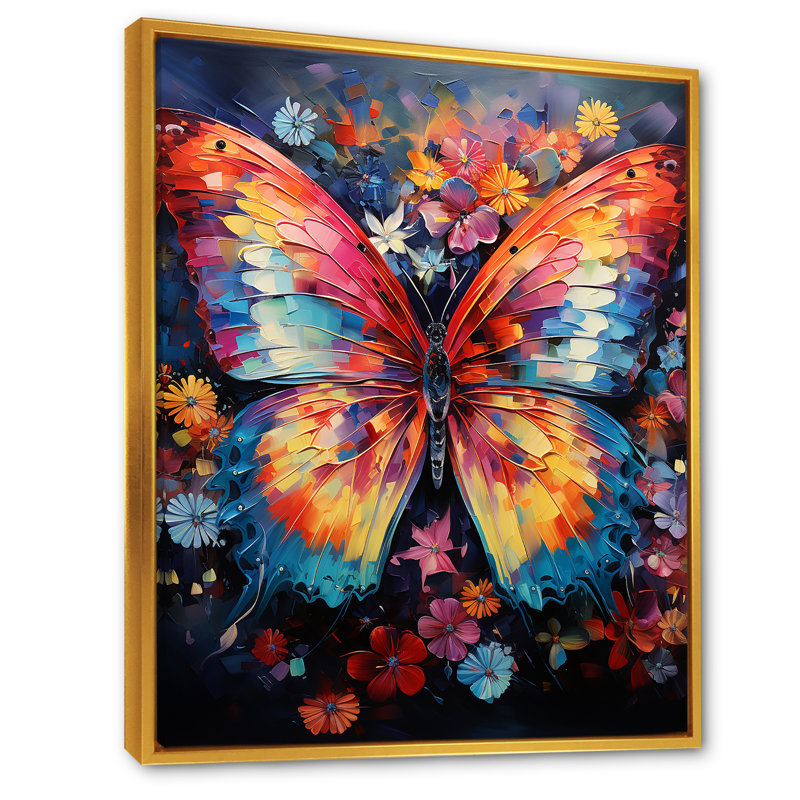 Butterfly Fauvist Flutter II, reproduction d'art sur toile, H 32 po x l 24 po, Toile tendue