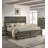 Rustic Gray 3Pc Set Queen Size Bed 2X Nightstands Unique Design Headboard Bedroom Furniture Metal Accents