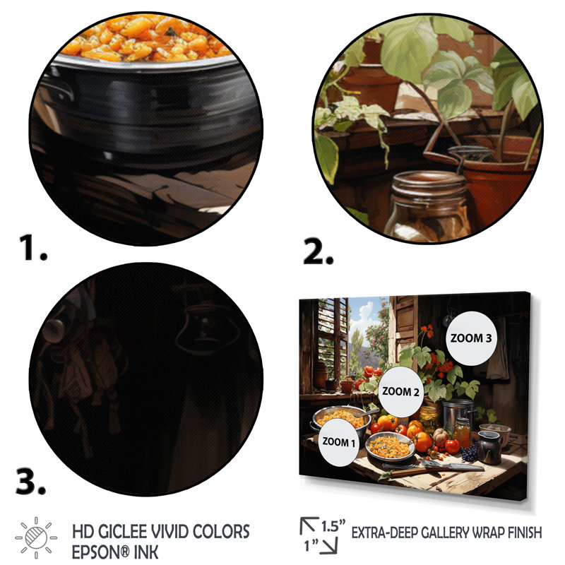 Cuban Cuisine Flavourful III - Cuba, art mural paysage, H 34 po x l 44 po x P 1,5 po, Cadre flottant brun