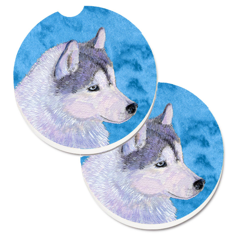 Sous-verre barbu collie voiture, Husky sibérien