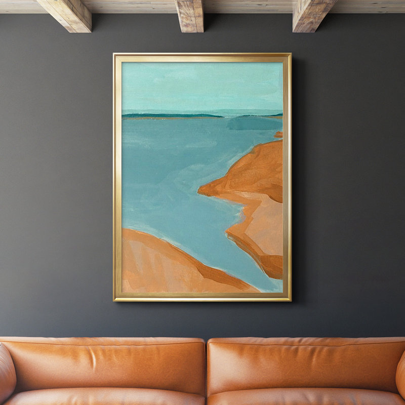 «Out On The Sandbar I», reproduction encadrée de qualité supérieure - prête à être accrochée, Or