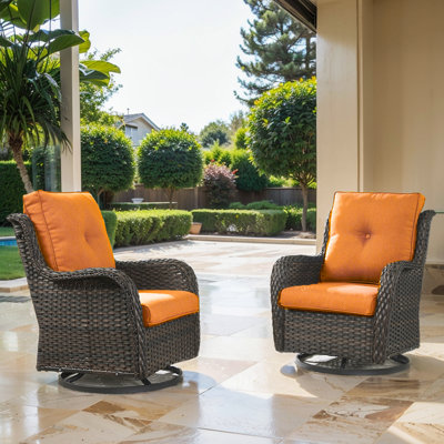 Fauteuils d'appoint en rotin avec coussins Bonia