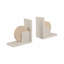 Geometric 6" Travertine & Marble Bookends Set