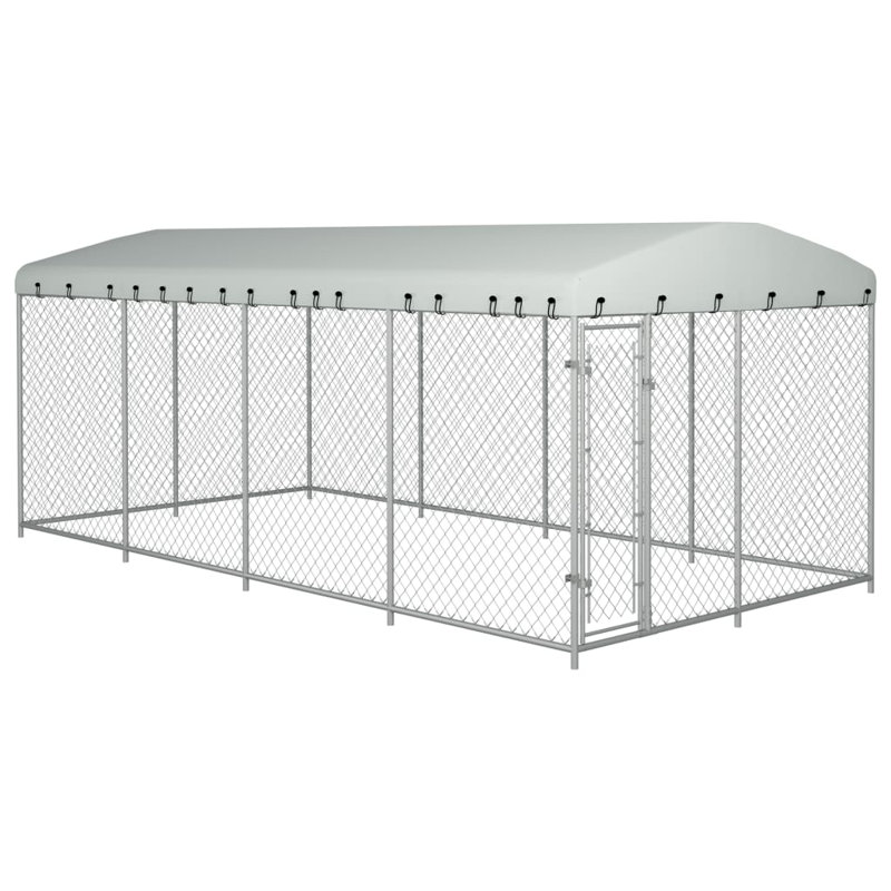 Creline Outdoor Dog Kennel with Roof 7.6x3.8x2.3 m