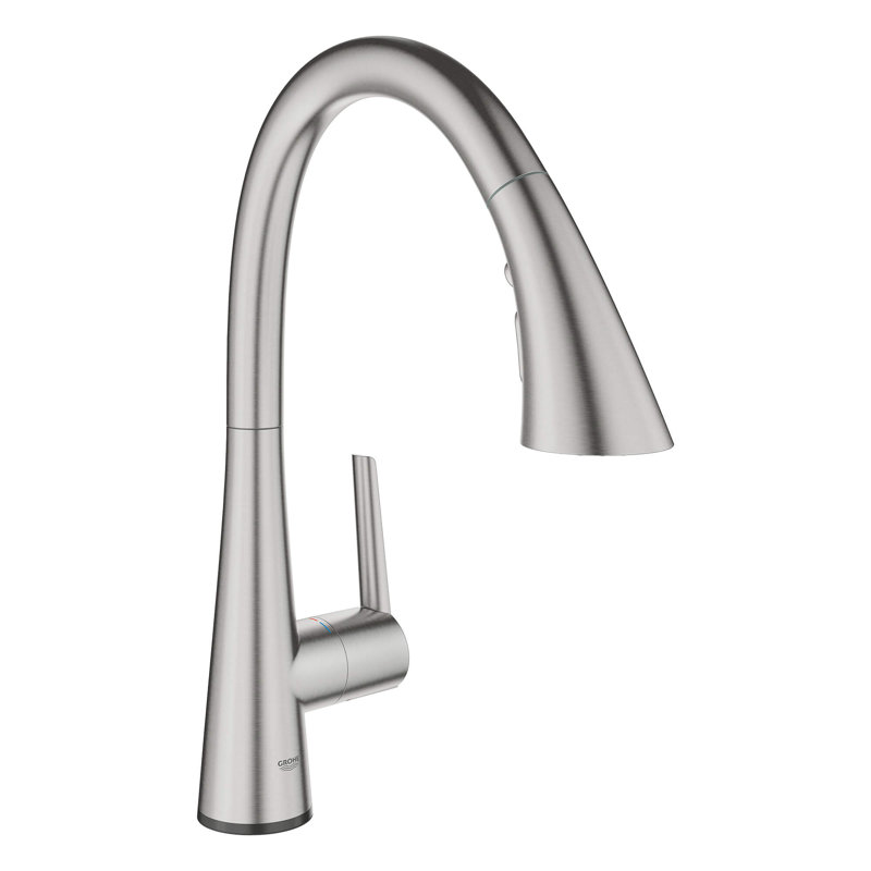 Robinet de cuisine à poignée simple Zedra, SuperSteel Infinity