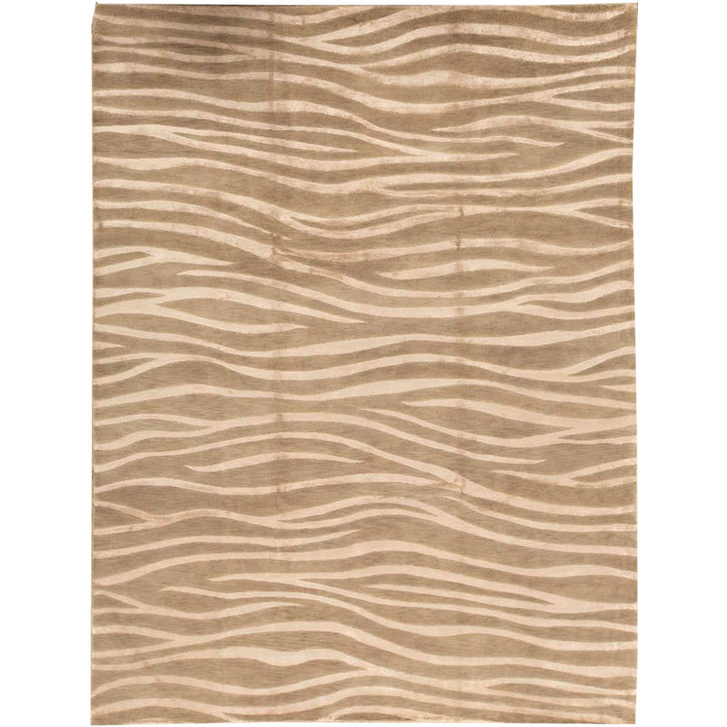Hand-Knotted High-Quality Beige Area Rug