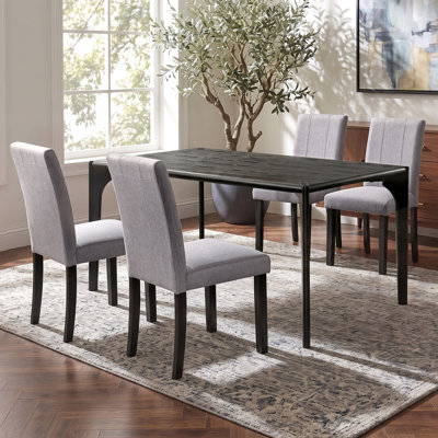 Martez 5-Piece Rectangular Dining Table Set With Tapered Legs