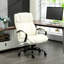 Chaise de bureau en lin blanc crème, capacité de poids de 500 lb, grande et haute, réglable, support de meuble pivotant, lin, rotatif