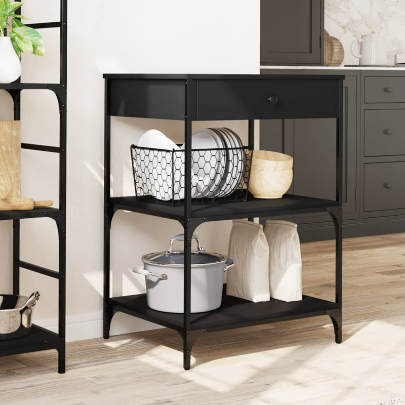 Dwyce Metal Bar Cart, Black