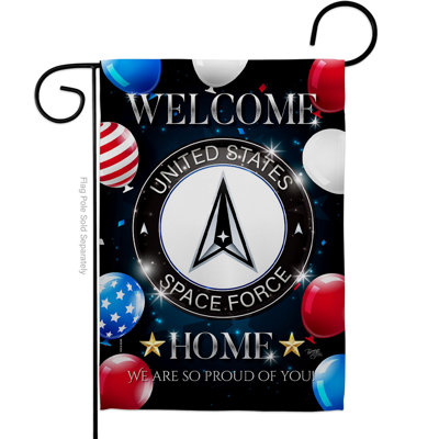 Welcome Home Space Double Sided Polyester 19'' x 13'' Garden Flag