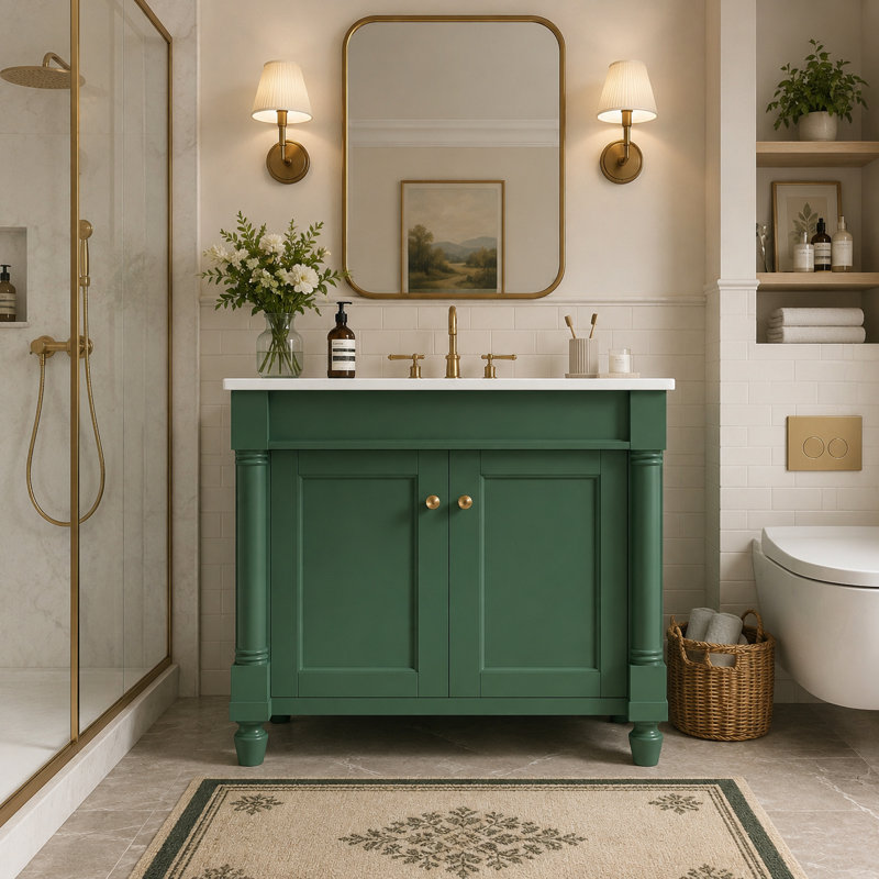 Meuble-lavabo 30 po, Vert