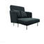 Causeuse convertible en tissu noir 61 po avec coussins