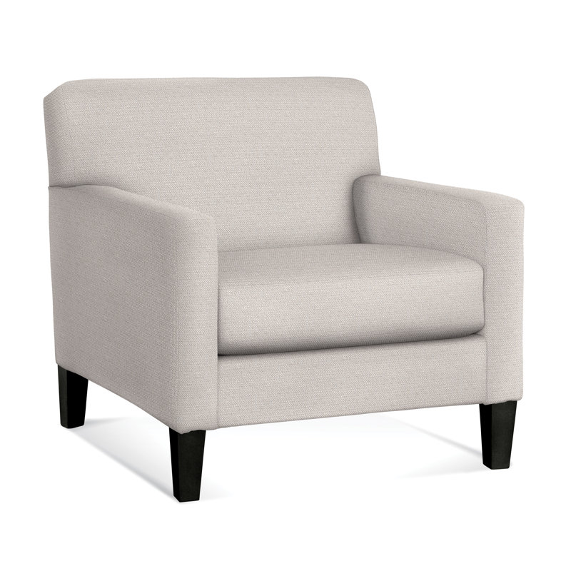 Tampa Upholstered Armchair, Black, White Textured Performance; 0865-91