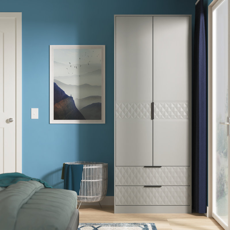 Bethanne 2 Drawer Double Wardrobe, Taupe