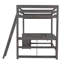 Lit mezzanine avec bureau et tablettes ouvertes-408591907
