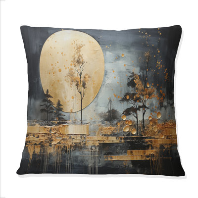 Coussin décoratif doré et doré Golden Gleam I - Abstract Collages