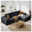 Modular Block L-Shaped Sectional Sofa, Convertible Cloud Floor Couch, High Resilience Foam-1074569654