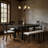 6-Piece Farmhouse 82" Extendable Dining Table Set with Footrest, 4 Beige Upholstered Chairs, Bench, and Two 11" Removable Leaves – Black Frame & Beige Cushions-2050897190