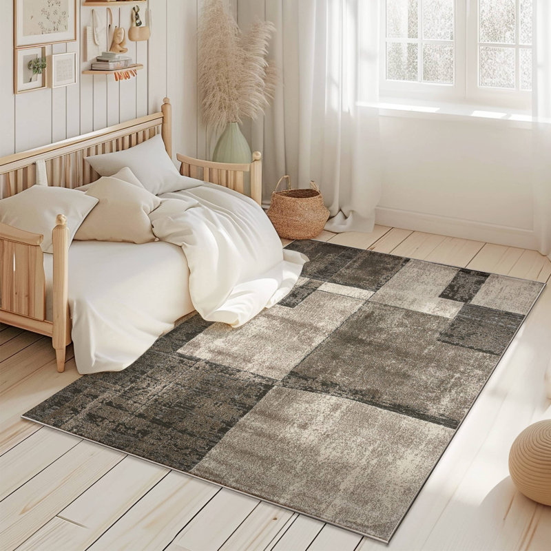 Modern Abstract Rug Contemporary 2X7 Runner Area Rug For Living Room Carpet, Runner 2'8" x 7'10"