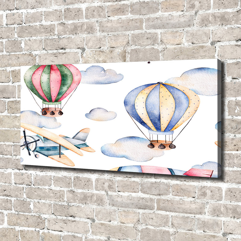 Planes And Balloons - Wrapped Canvas Print
