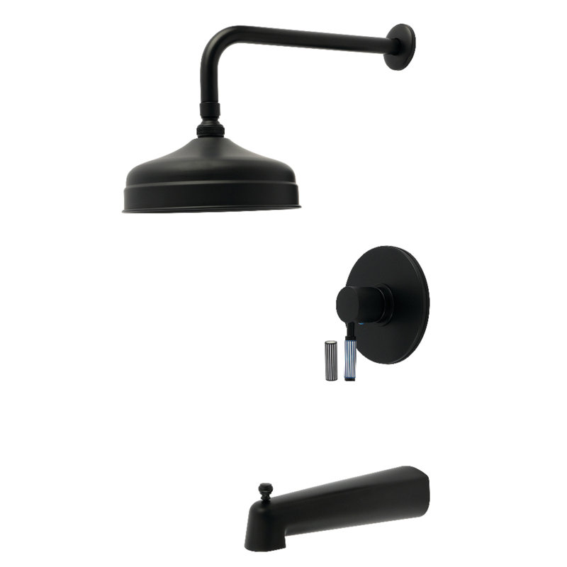 Kingston Brass Verona Single-Handle Pressure Balanced Tub and Shower Faucet, Matte Black