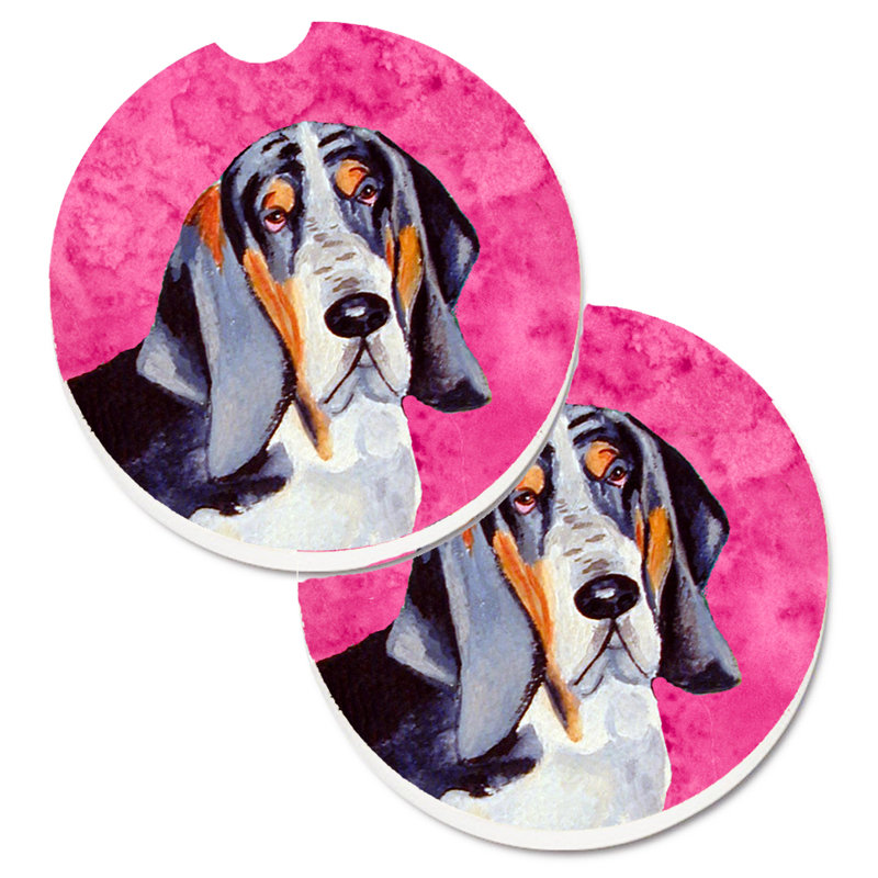 Sous-verre barbu collie voiture, Basset hound noir