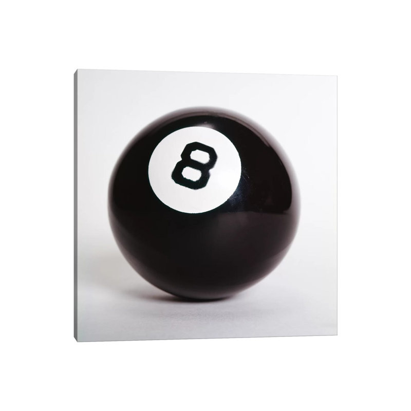 1970s Pool Billiard Ball Eight Ball 1 Piece Wrapped Canvas Wall Art, 45.72 cm H x 45.72 cm W x 3.175 cm D