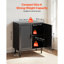 Rattan Cabinet, Rattan Storage Cabinet with 2 Magnetic Doors and Adjustable Shelves, Accent Sideboard Buffet with Wooden Legs & Power Cord Hole for Hallway, Entryway, Living Room, Kitchen-812490036