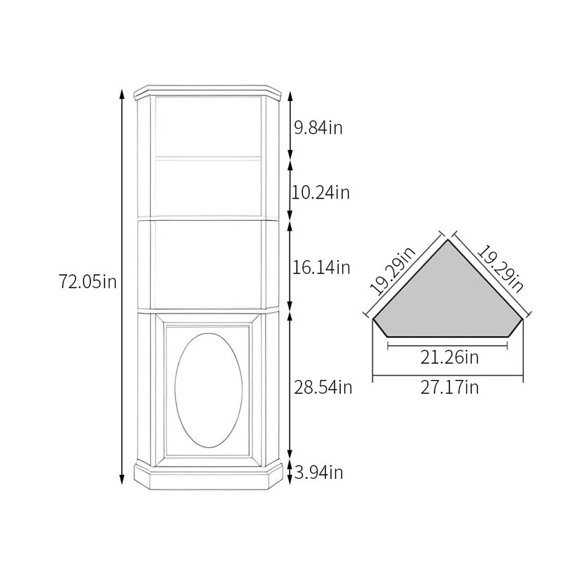 European style multi-purpose corner cabinet