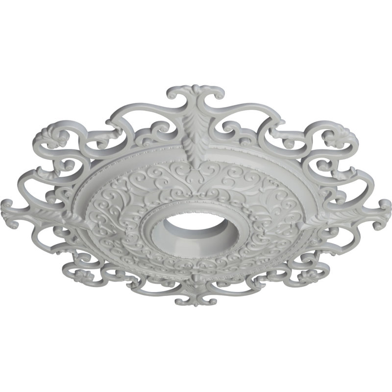 38 3/8 po x P 6 5/8 po x P 2 7/8 po médaillon de plafond Orléans (pour auvents jusqu'à 8 1/4 po), Givré