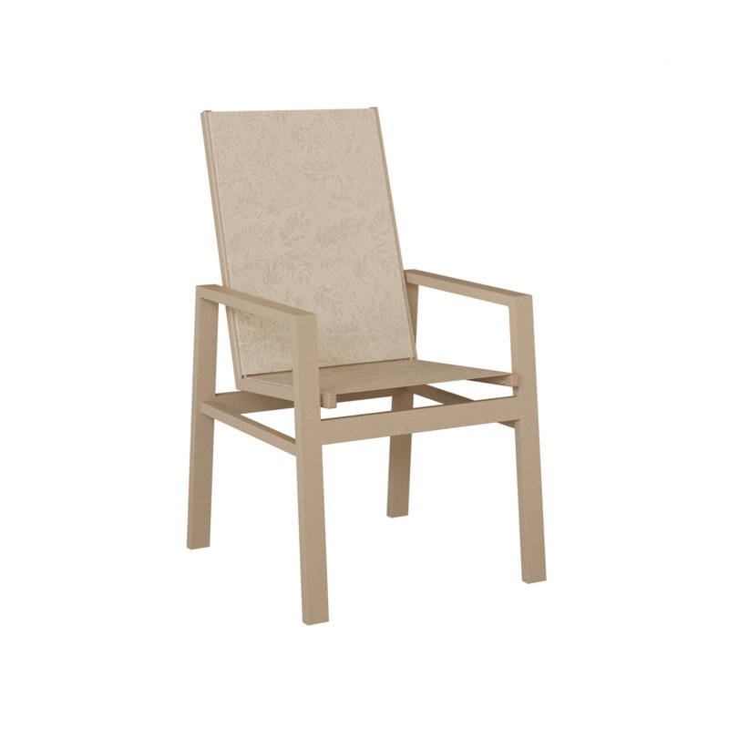 Chaise de salle à manger à haut dossier en aluminium berlinois berlinois Vida Sahara, Feuillage tropical, Sahara moucheté