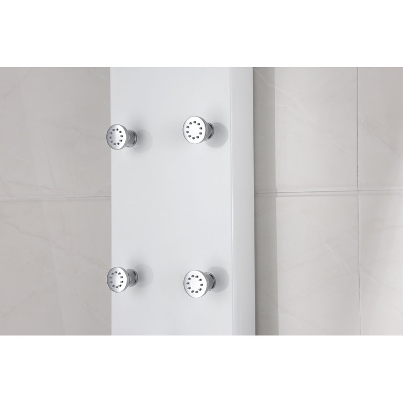 Donna 60'' White Aluminum Shower Panel with Adjustable Head